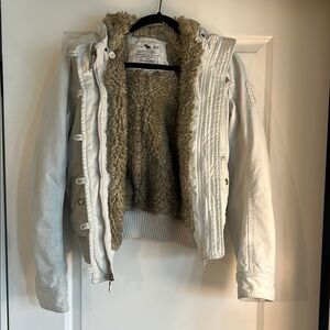 Vintage Y2K Abercrombie & Fitch Faux Fur-Lined Bomber Jacket